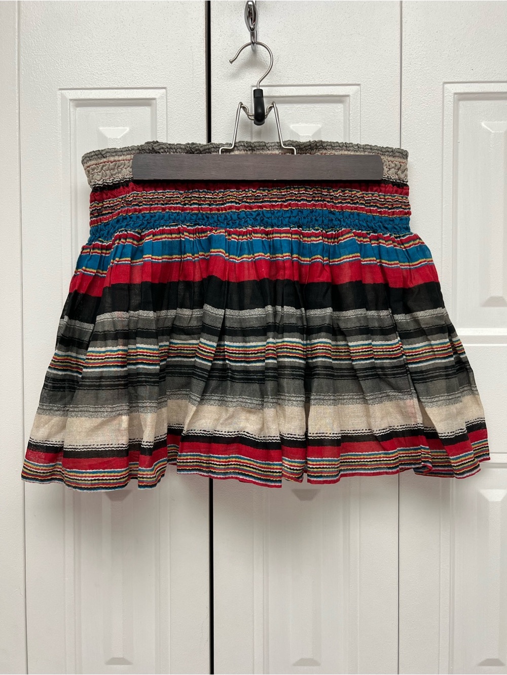 Ralph Lauren Denim and Supply Multicolor Striped Smocked Mini Skirt